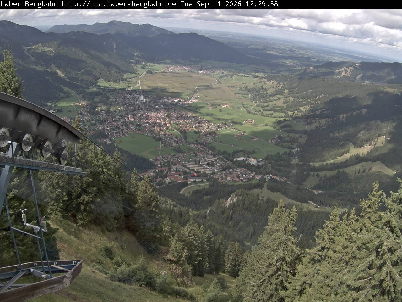 Archiv Foto Webcam Blick auf Oberammergau (Laber Bahn Bergstation)