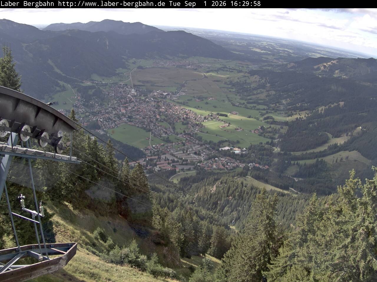 Archiv Foto Webcam Blick auf Oberammergau (Laber Bahn Bergstation)