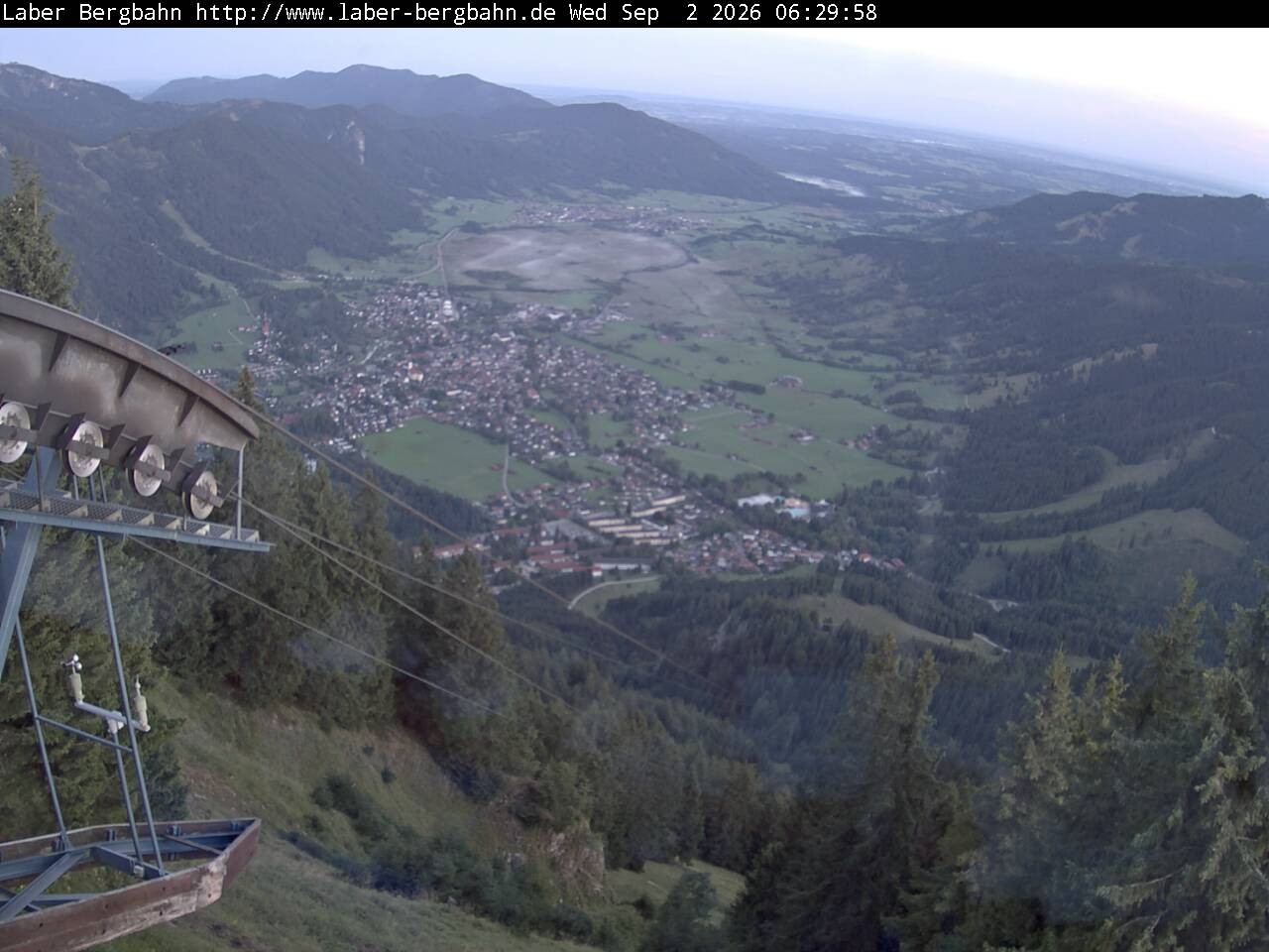 Archiv Foto Webcam Blick auf Oberammergau (Laber Bahn Bergstation)