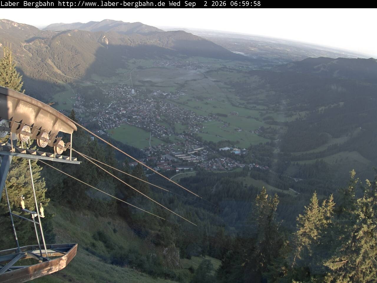 Archiv Foto Webcam Blick auf Oberammergau (Laber Bahn Bergstation)