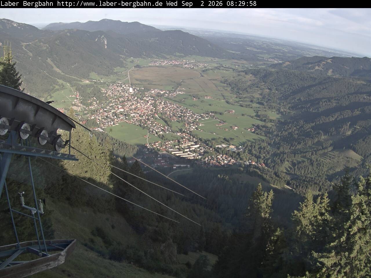 Archiv Foto Webcam Blick auf Oberammergau (Laber Bahn Bergstation)
