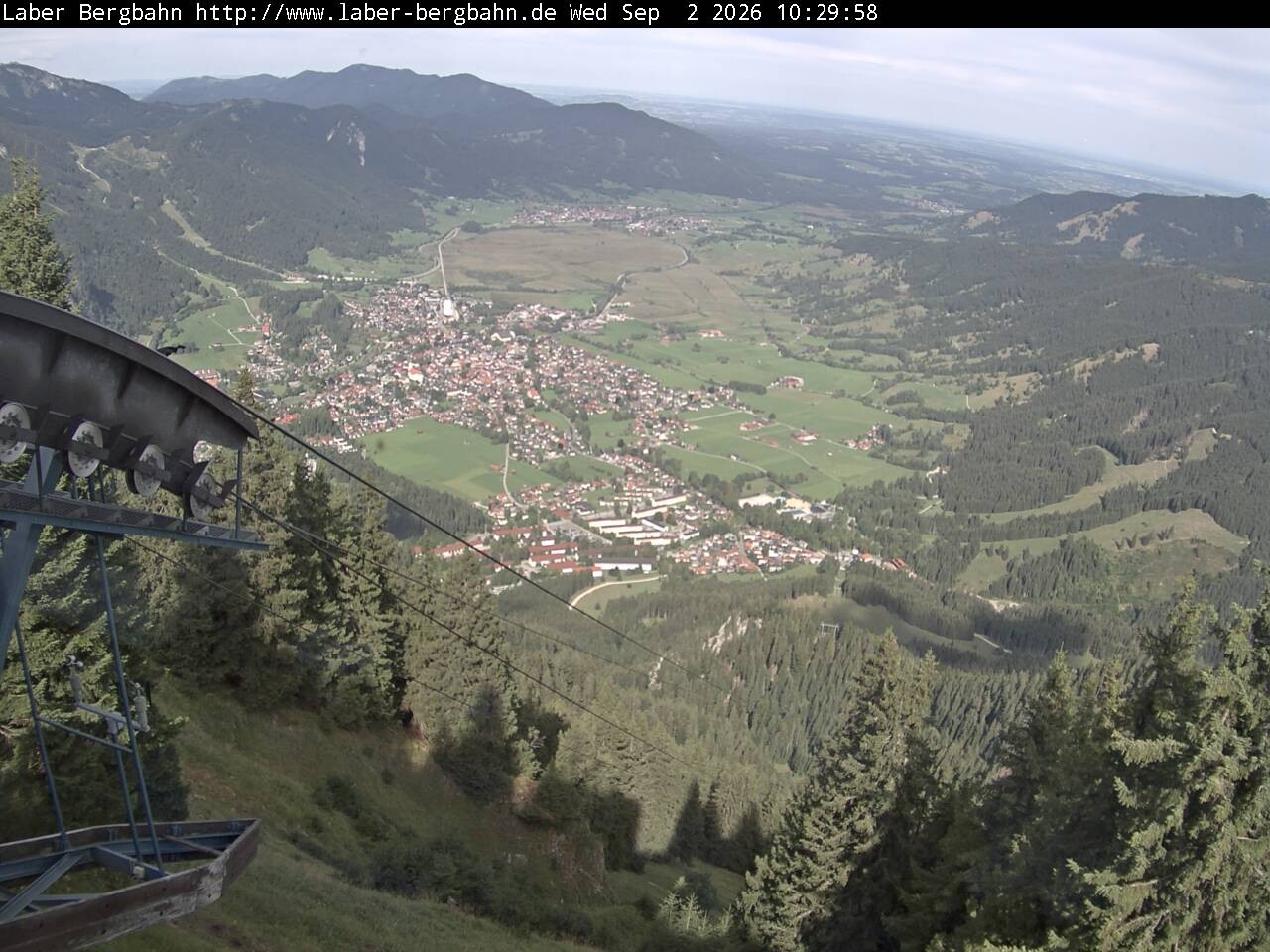 Archiv Foto Webcam Blick auf Oberammergau (Laber Bahn Bergstation)
