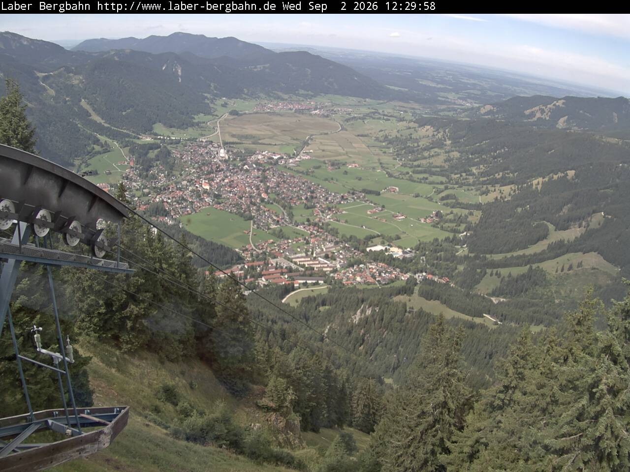 Archiv Foto Webcam Blick auf Oberammergau (Laber Bahn Bergstation)