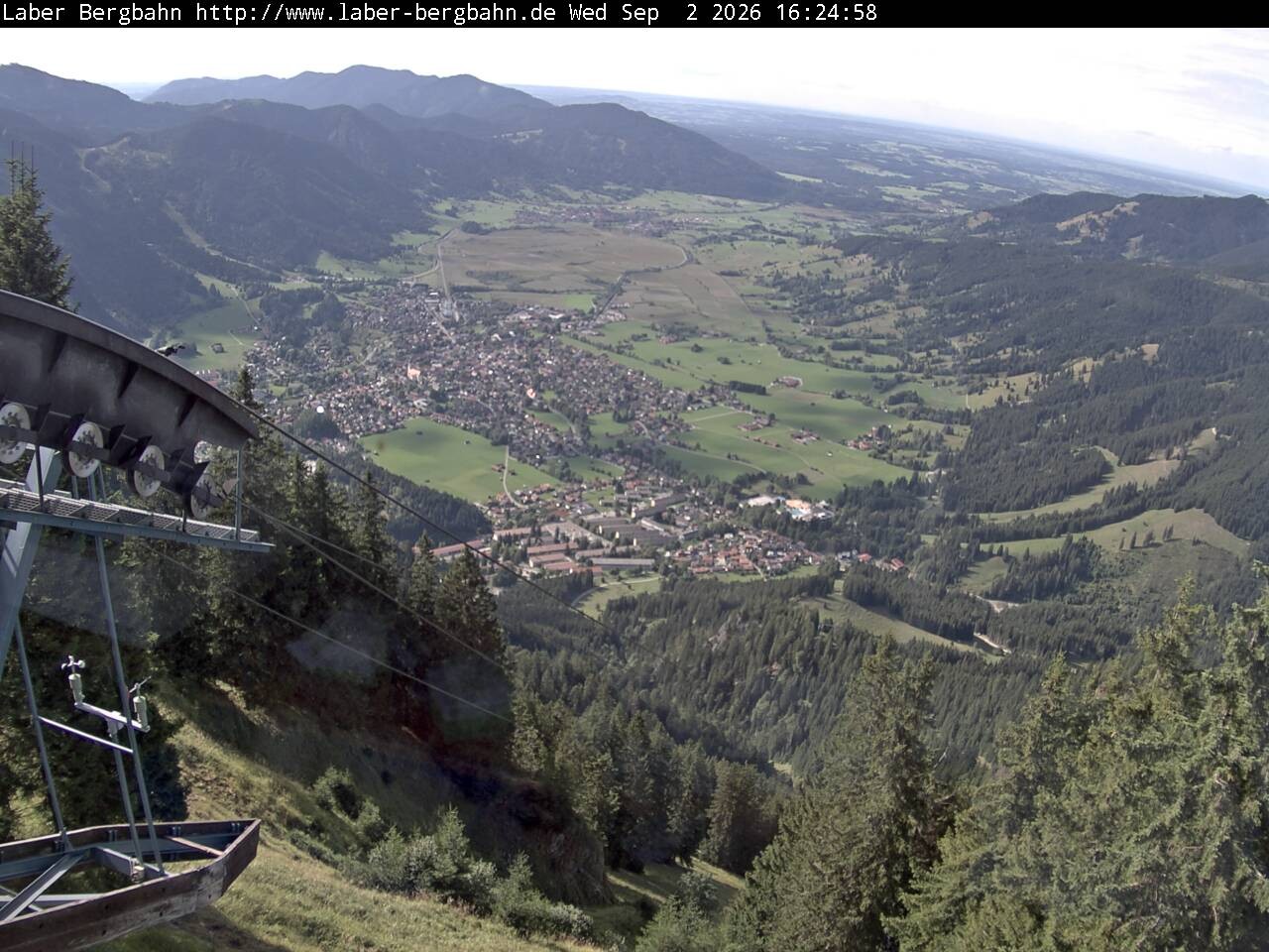 Archiv Foto Webcam Blick auf Oberammergau (Laber Bahn Bergstation)