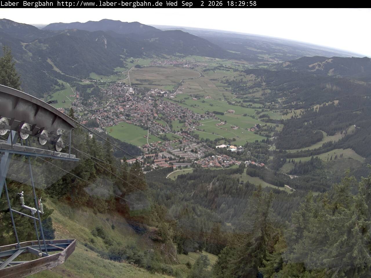 Archiv Foto Webcam Blick auf Oberammergau (Laber Bahn Bergstation)