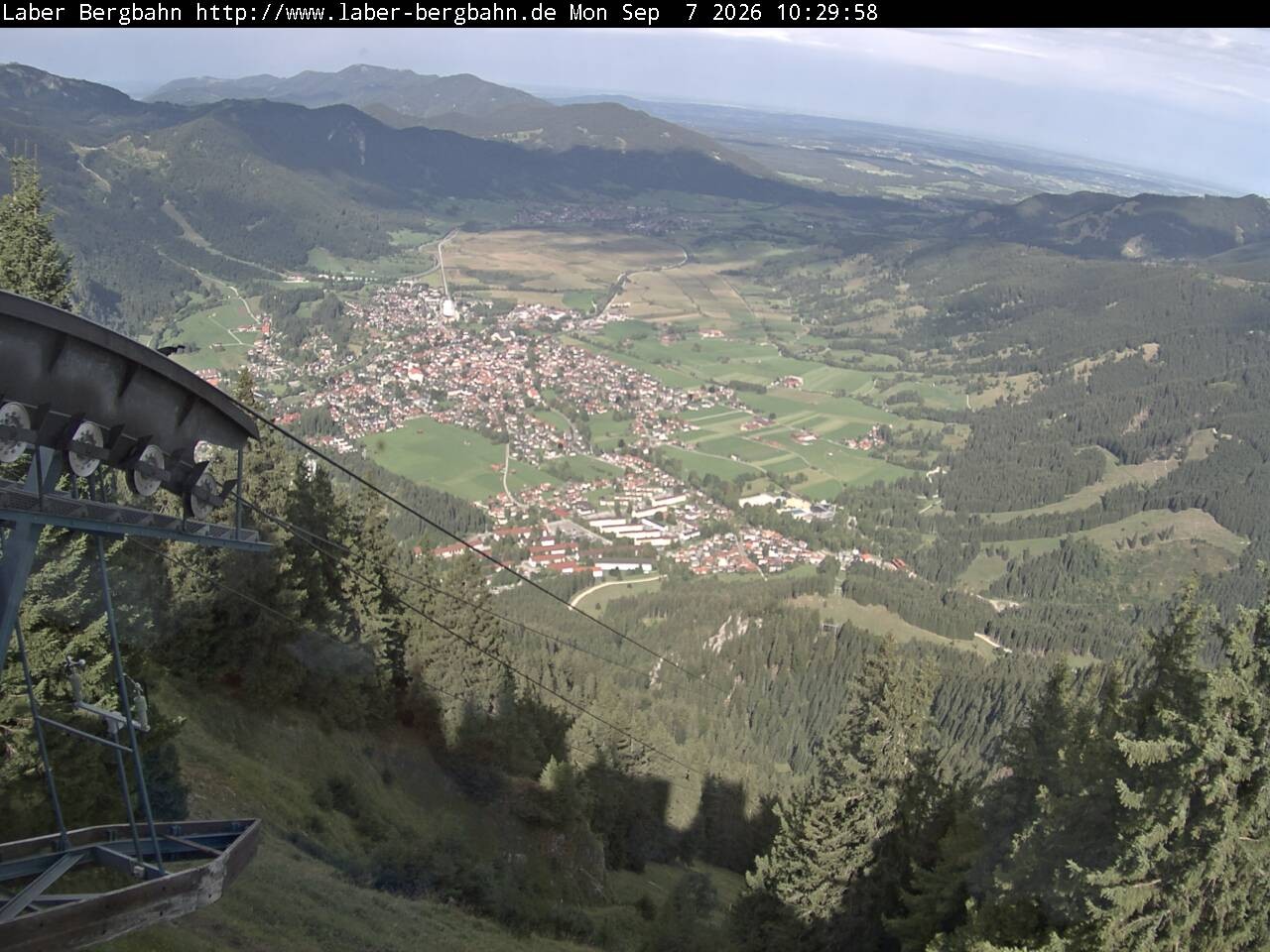 Archiv Foto Webcam Blick auf Oberammergau (Laber Bahn Bergstation)