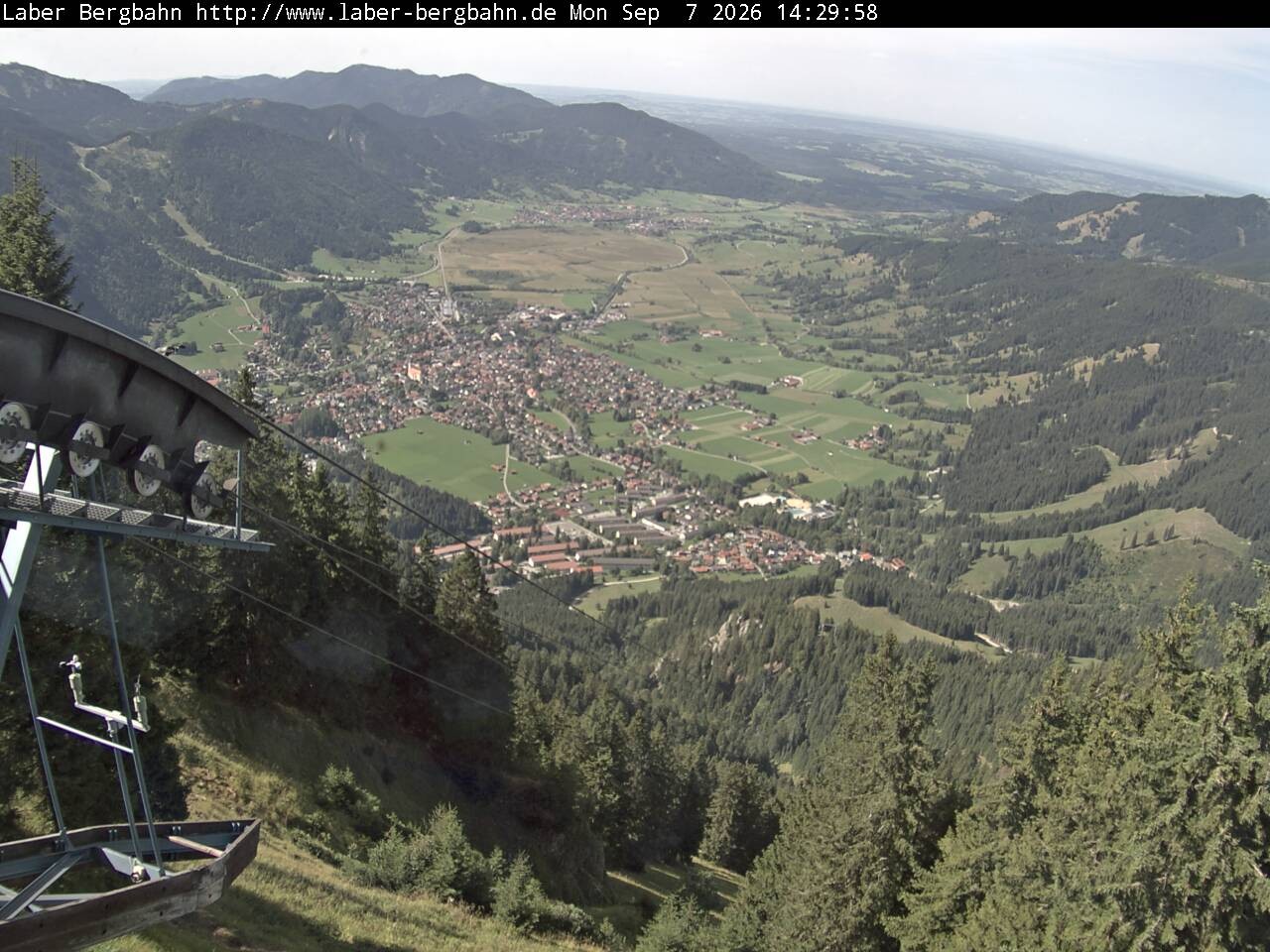 Archiv Foto Webcam Blick auf Oberammergau (Laber Bahn Bergstation)