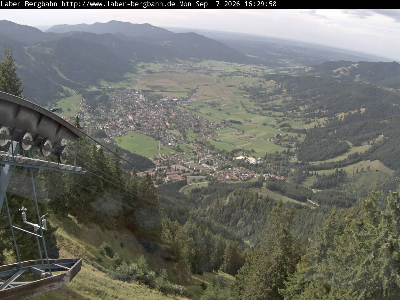 Archiv Foto Webcam Blick auf Oberammergau (Laber Bahn Bergstation)