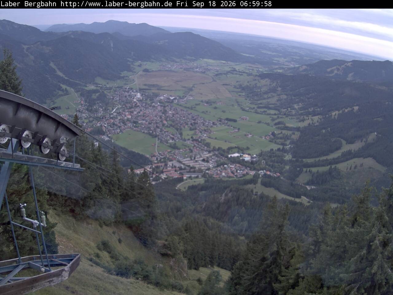 Archiv Foto Webcam Blick auf Oberammergau (Laber Bahn Bergstation)