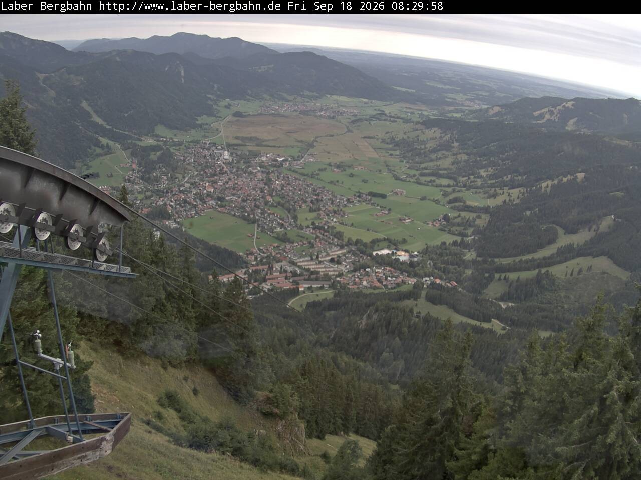 Archiv Foto Webcam Blick auf Oberammergau (Laber Bahn Bergstation)