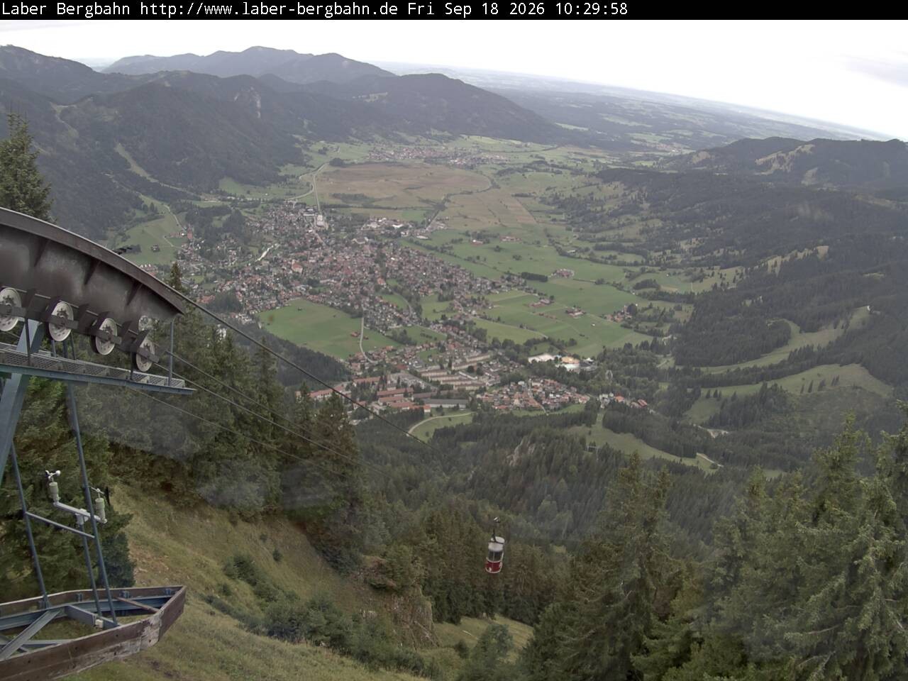 Archiv Foto Webcam Blick auf Oberammergau (Laber Bahn Bergstation)
