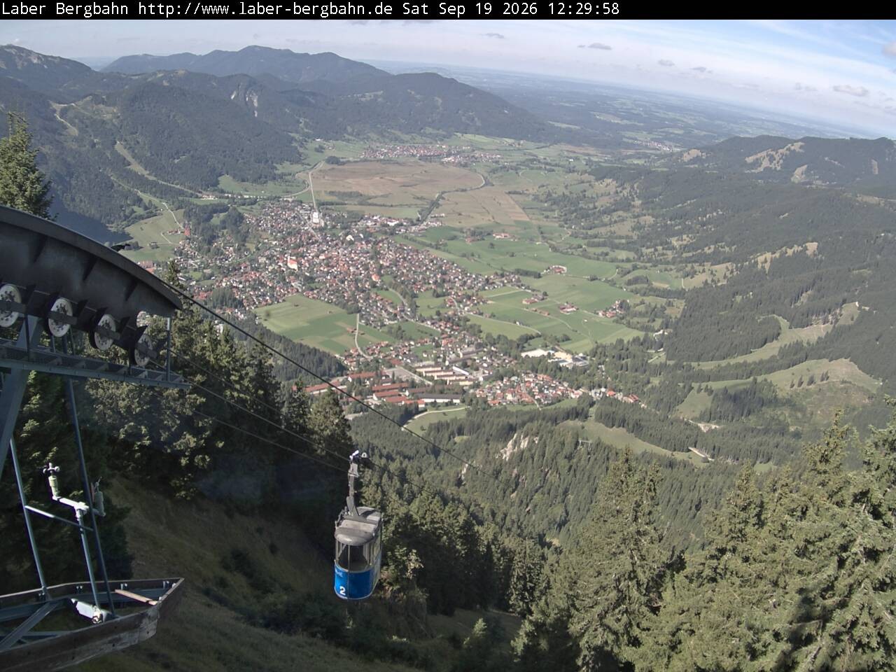 Archived image Webcam View of Oberammergau (Laber Bahn mountain station)