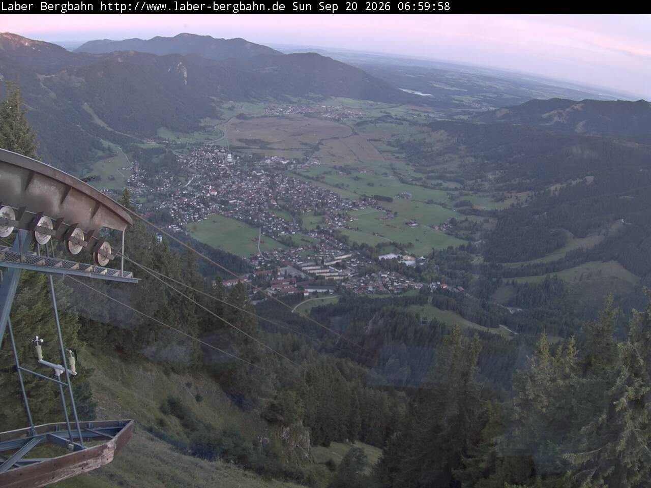 Archiv Foto Webcam Blick auf Oberammergau (Laber Bahn Bergstation)