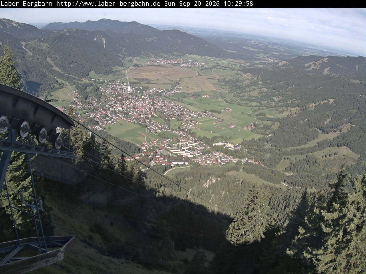 Archiv Foto Webcam Blick auf Oberammergau (Laber Bahn Bergstation)