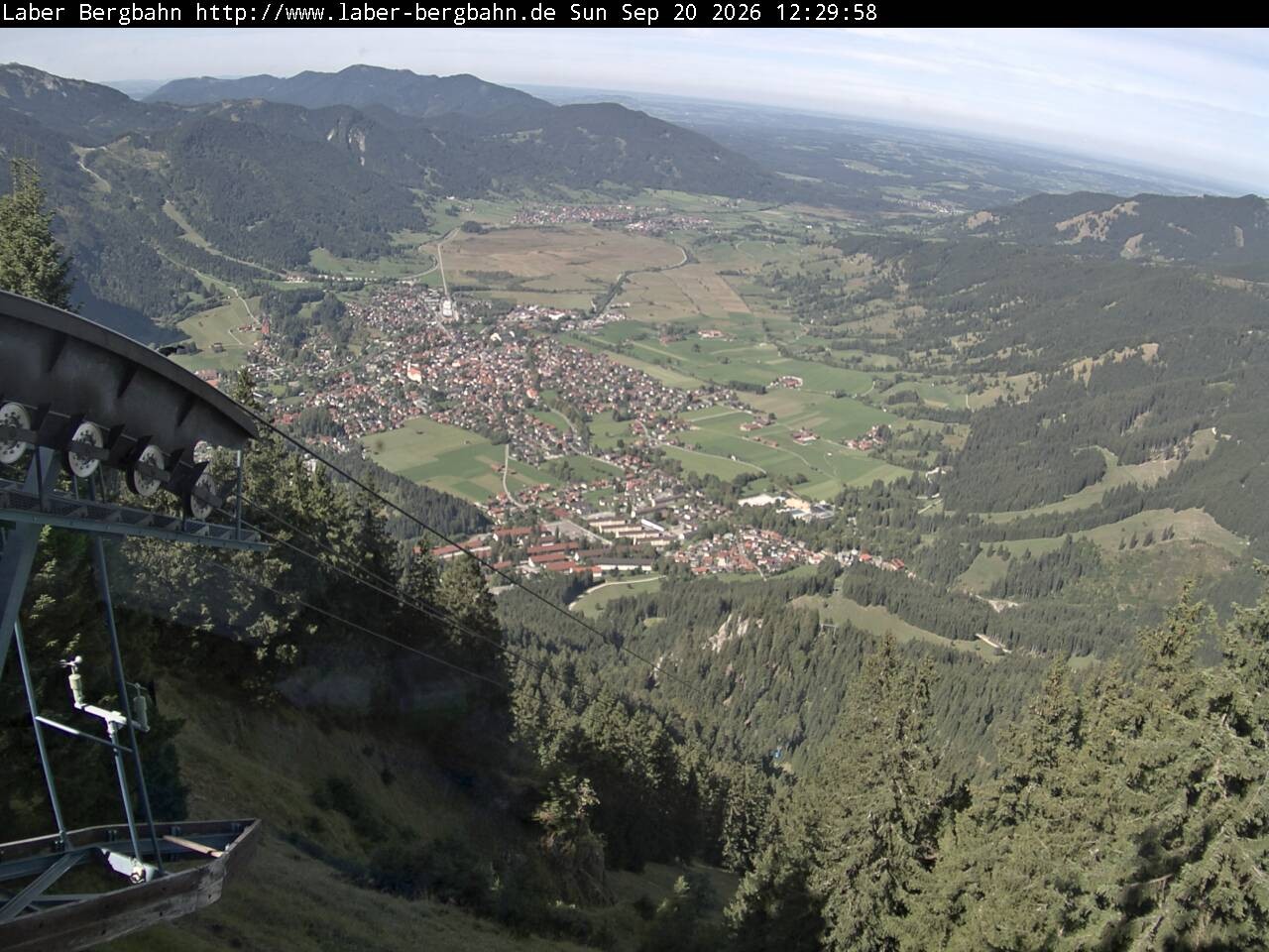 Archiv Foto Webcam Blick auf Oberammergau (Laber Bahn Bergstation)