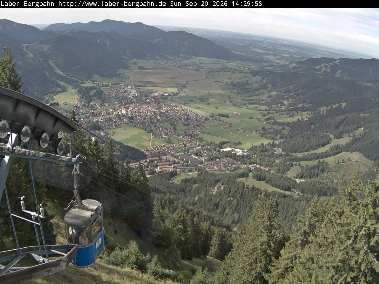 Archiv Foto Webcam Blick auf Oberammergau (Laber Bahn Bergstation)