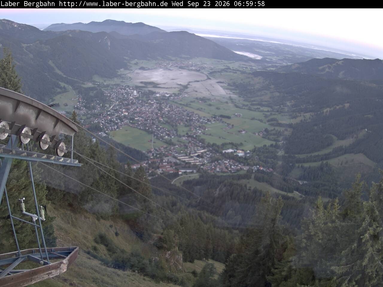 Archiv Foto Webcam Blick auf Oberammergau (Laber Bahn Bergstation)