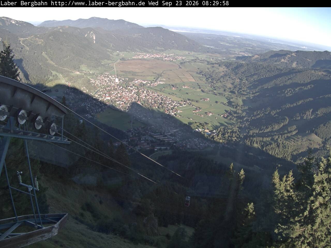 Archiv Foto Webcam Blick auf Oberammergau (Laber Bahn Bergstation)