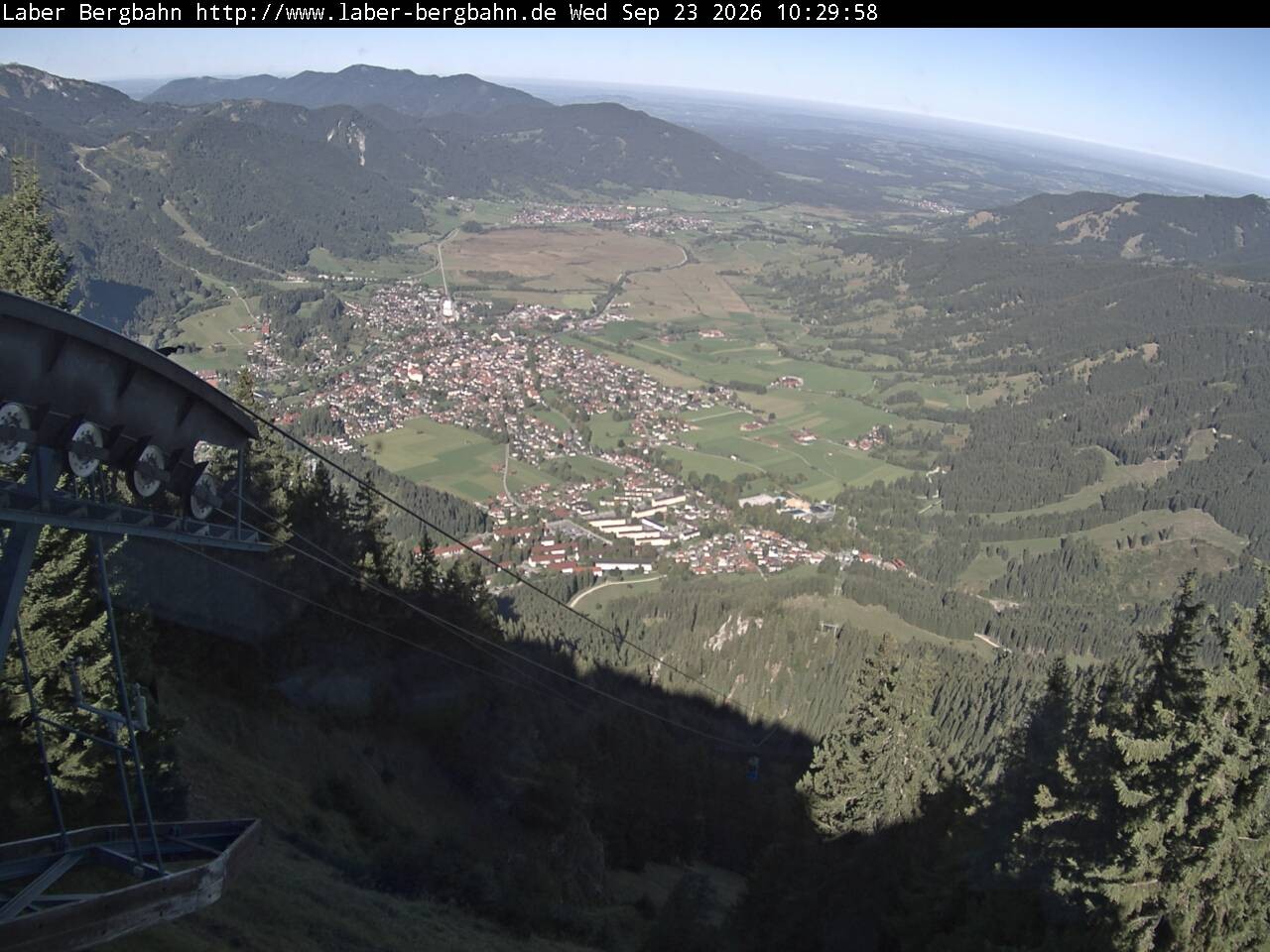 Archiv Foto Webcam Blick auf Oberammergau (Laber Bahn Bergstation)