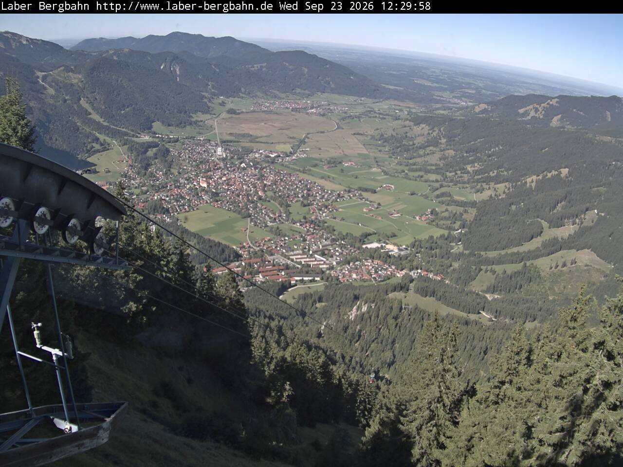 Archiv Foto Webcam Blick auf Oberammergau (Laber Bahn Bergstation)