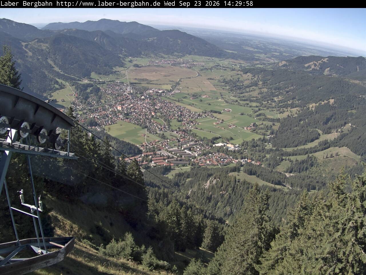 Archiv Foto Webcam Blick auf Oberammergau (Laber Bahn Bergstation)
