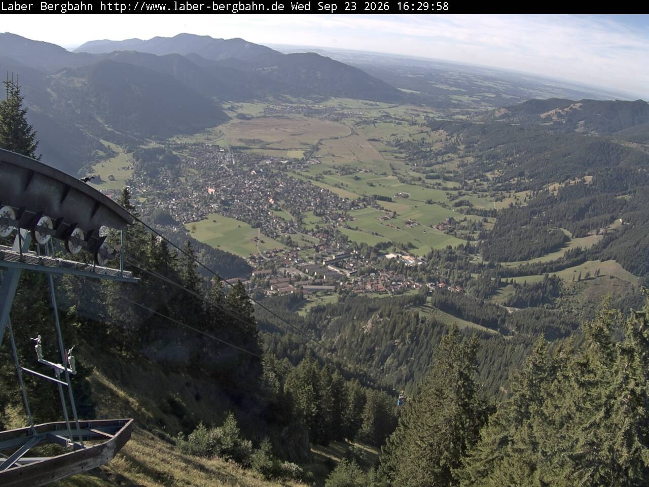 Archiv Foto Webcam Blick auf Oberammergau (Laber Bahn Bergstation)