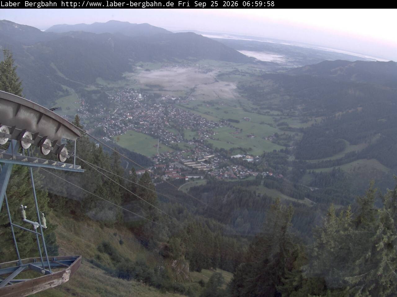Archiv Foto Webcam Blick auf Oberammergau (Laber Bahn Bergstation)