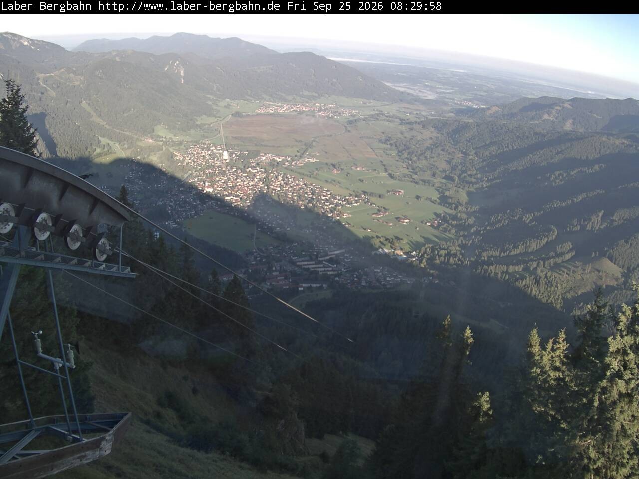 Archiv Foto Webcam Blick auf Oberammergau (Laber Bahn Bergstation)