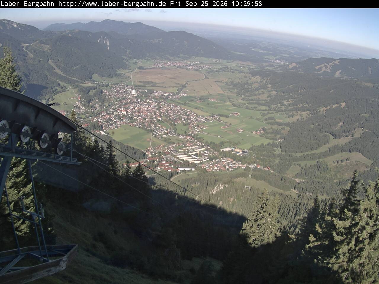 Archiv Foto Webcam Blick auf Oberammergau (Laber Bahn Bergstation)
