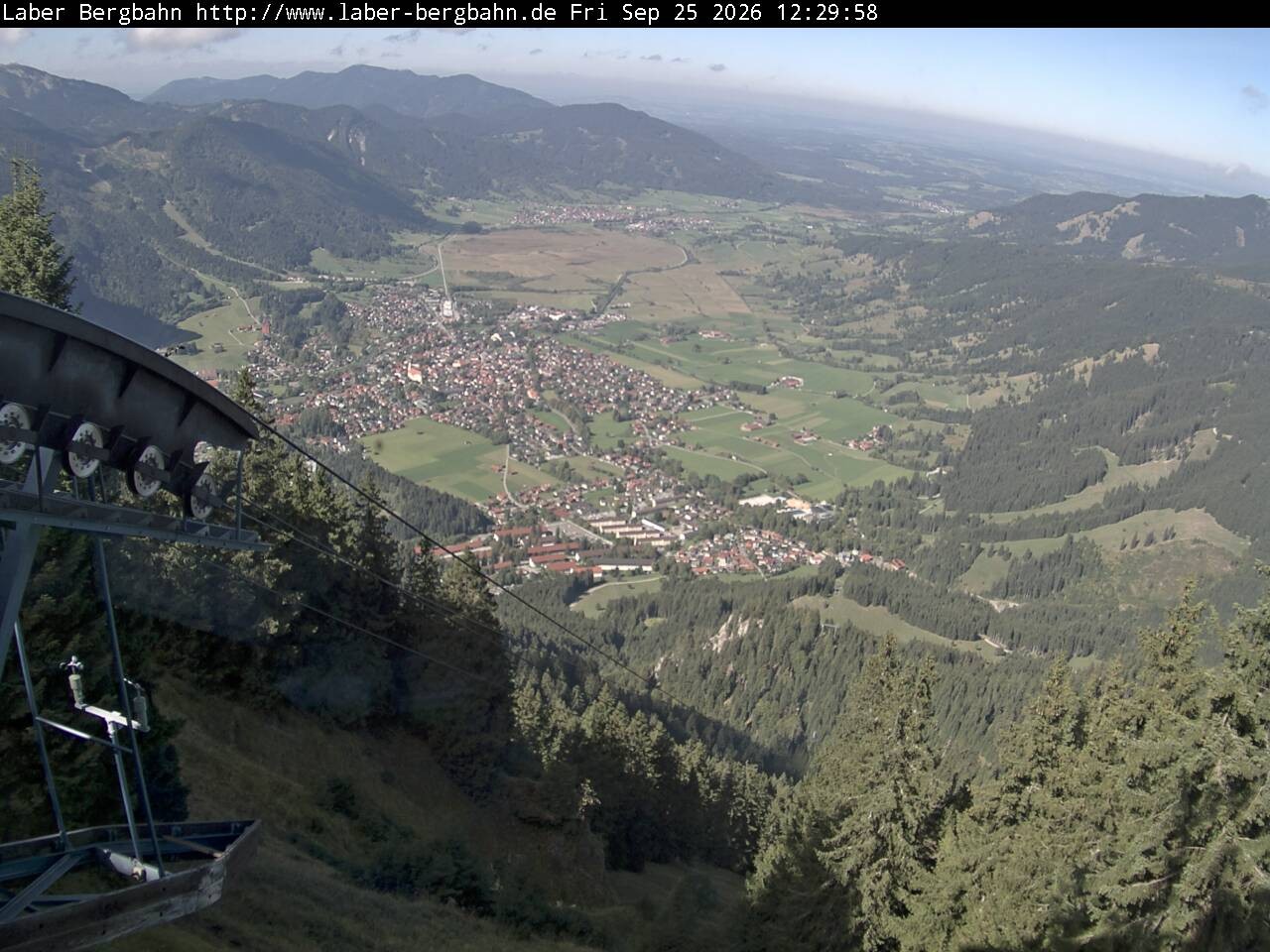 Archiv Foto Webcam Blick auf Oberammergau (Laber Bahn Bergstation)