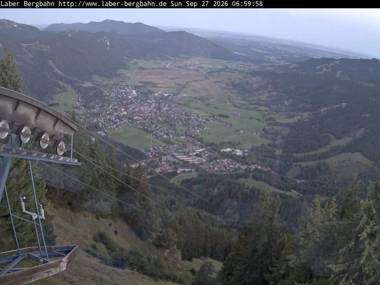 Archiv Foto Webcam Blick auf Oberammergau (Laber Bahn Bergstation)