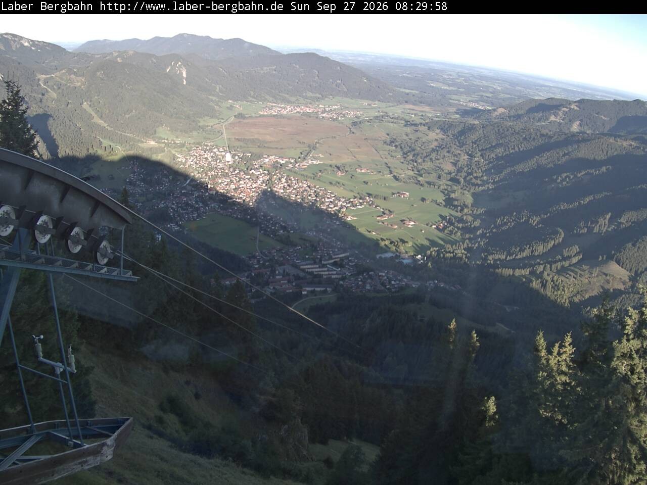 Archiv Foto Webcam Blick auf Oberammergau (Laber Bahn Bergstation)