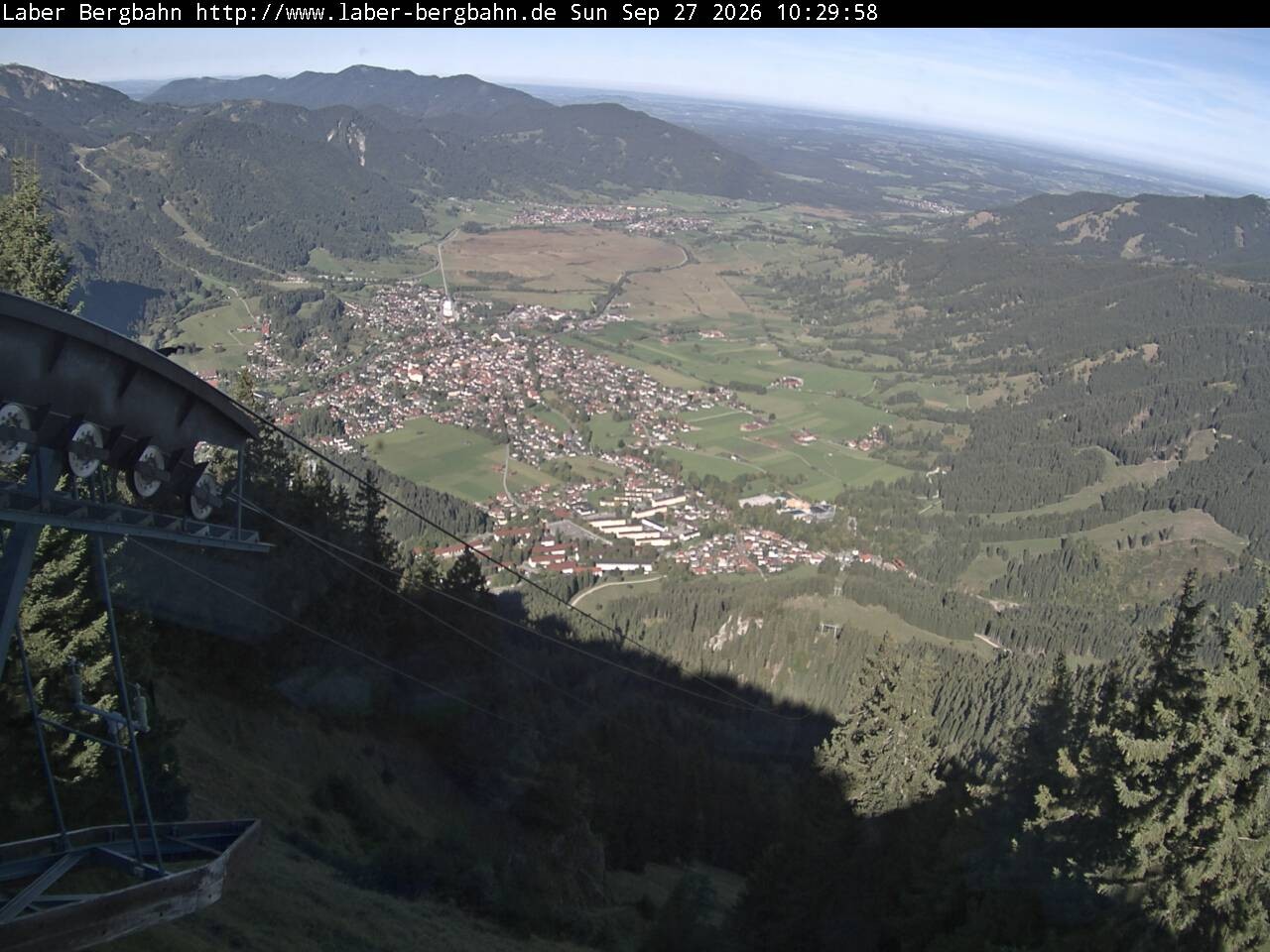 Archiv Foto Webcam Blick auf Oberammergau (Laber Bahn Bergstation)