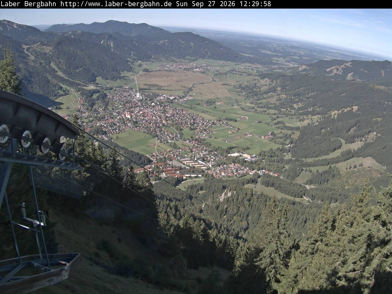Archiv Foto Webcam Blick auf Oberammergau (Laber Bahn Bergstation)
