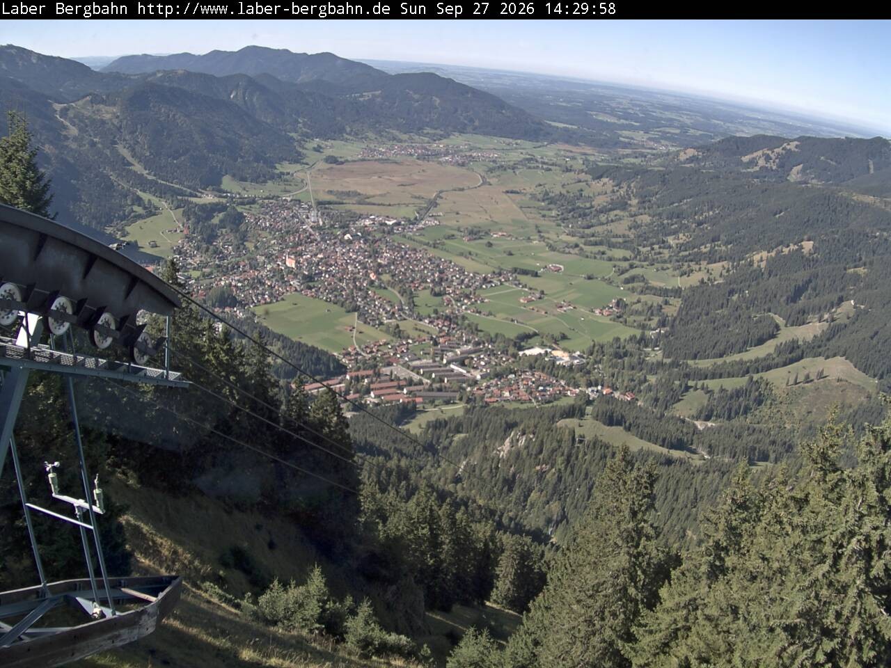 Archiv Foto Webcam Blick auf Oberammergau (Laber Bahn Bergstation)