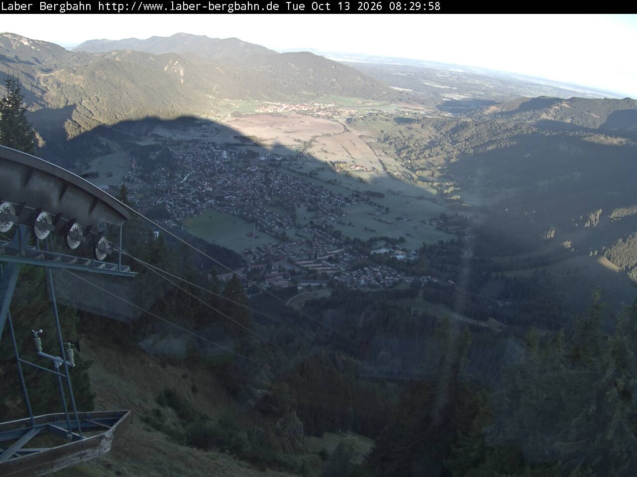 Archiv Foto Webcam Blick auf Oberammergau (Laber Bahn Bergstation)