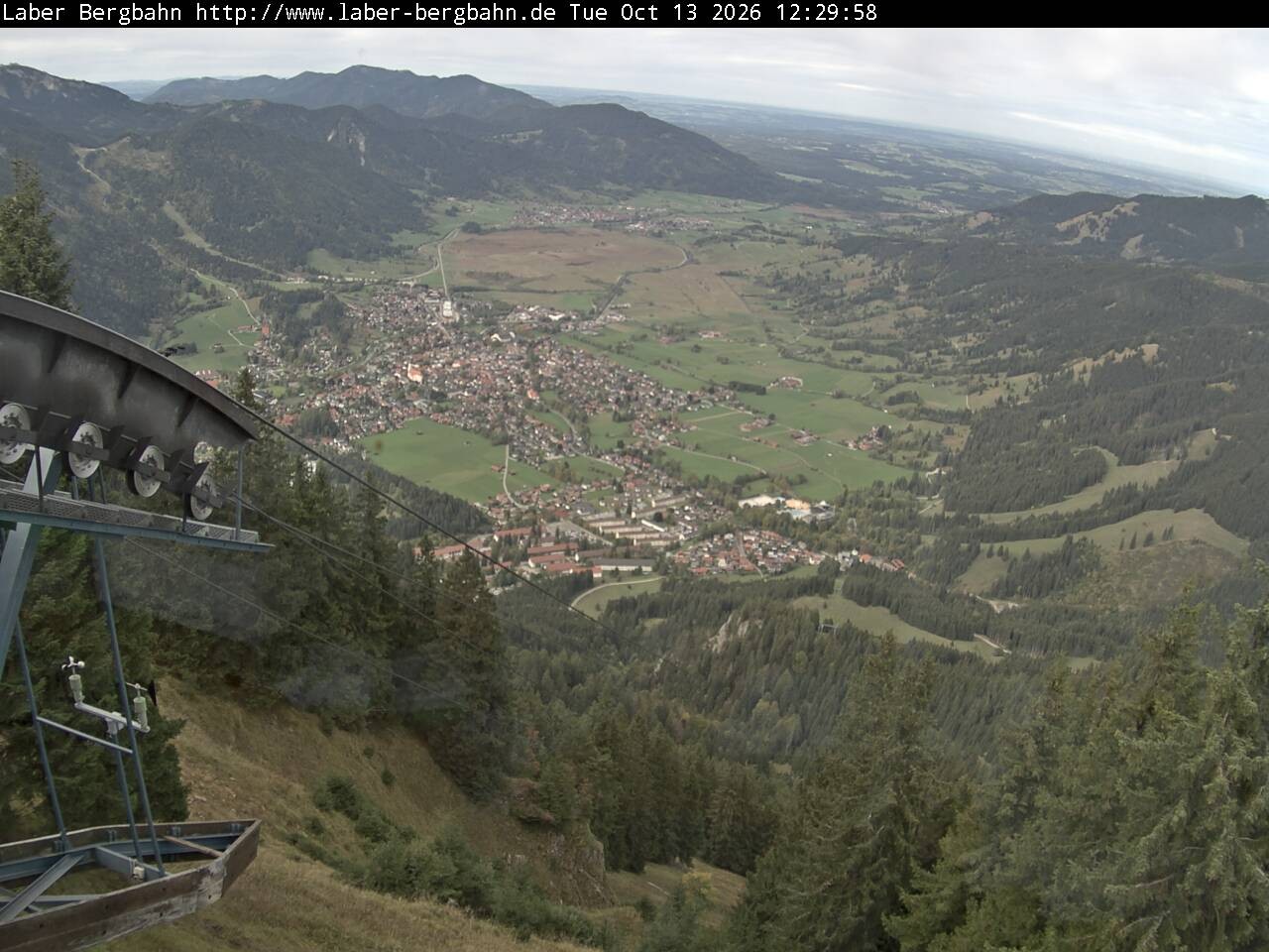 Archiv Foto Webcam Blick auf Oberammergau (Laber Bahn Bergstation)
