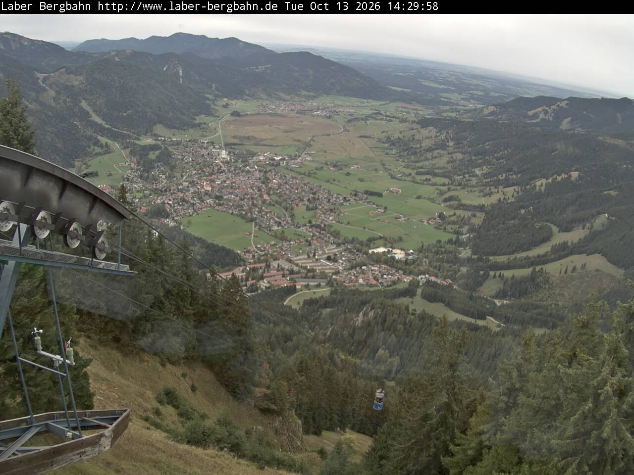 Archiv Foto Webcam Blick auf Oberammergau (Laber Bahn Bergstation)