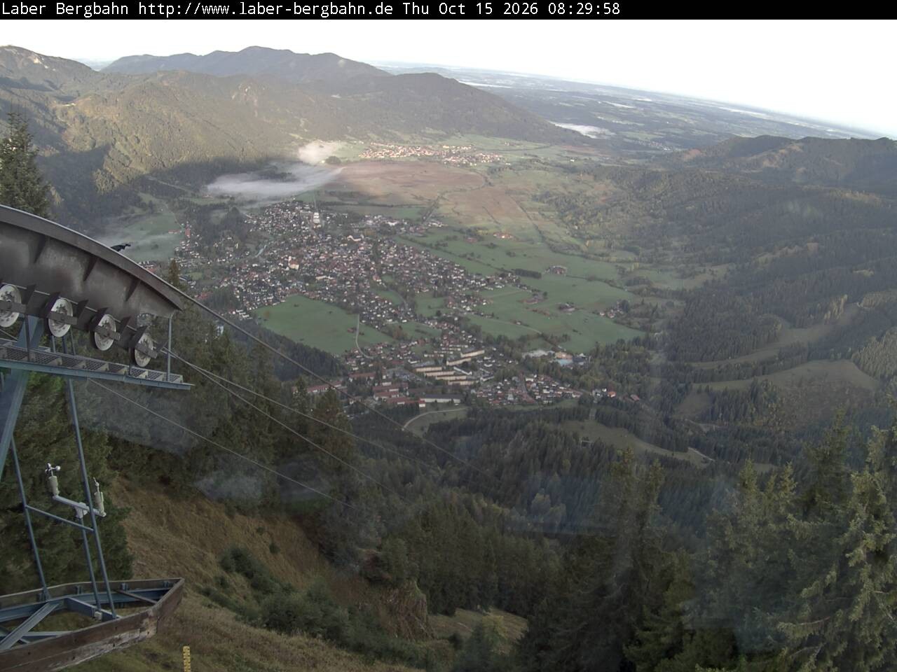 Archiv Foto Webcam Blick auf Oberammergau (Laber Bahn Bergstation)