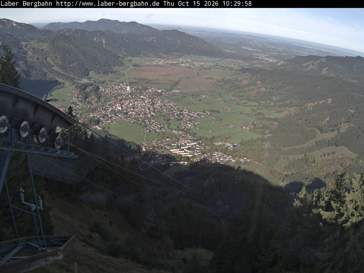 Archiv Foto Webcam Blick auf Oberammergau (Laber Bahn Bergstation)