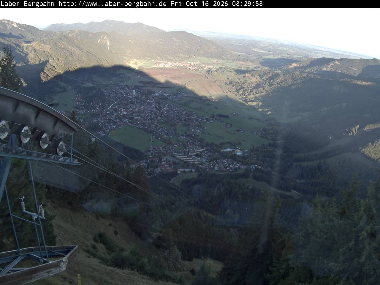 Archiv Foto Webcam Blick auf Oberammergau (Laber Bahn Bergstation)