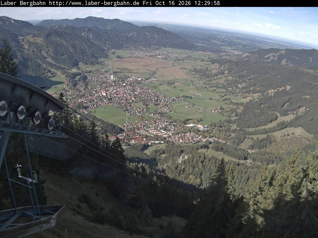 Archiv Foto Webcam Blick auf Oberammergau (Laber Bahn Bergstation)