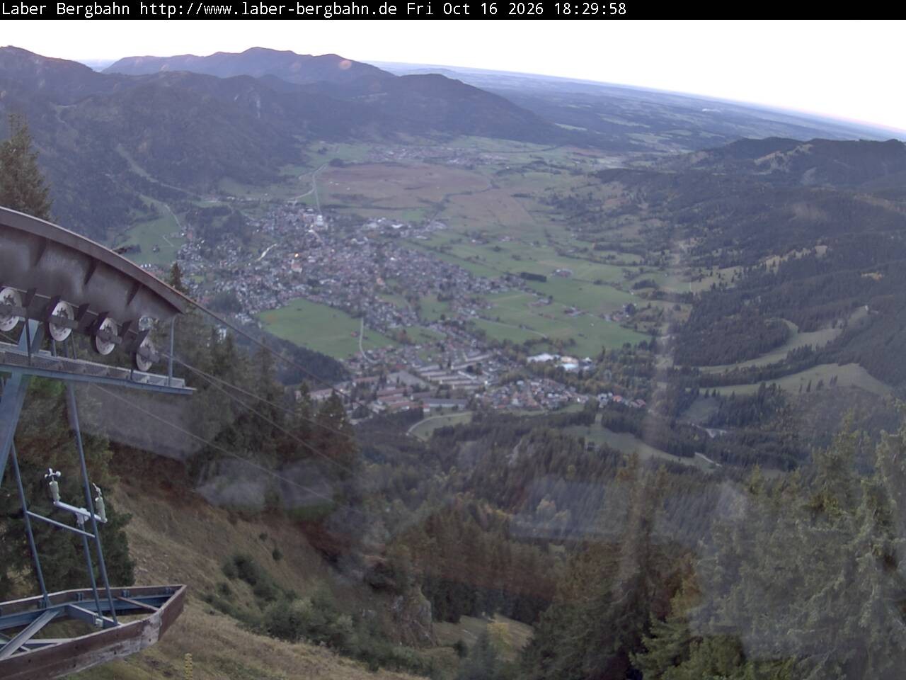 Archiv Foto Webcam Blick auf Oberammergau (Laber Bahn Bergstation)