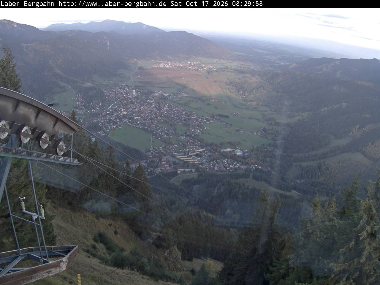Archiv Foto Webcam Blick auf Oberammergau (Laber Bahn Bergstation)