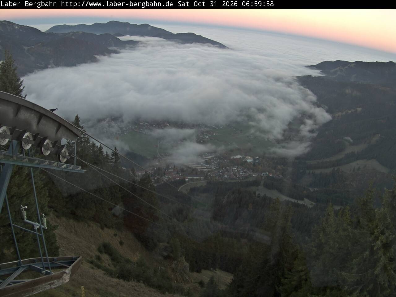Archiv Foto Webcam Blick auf Oberammergau (Laber Bahn Bergstation)