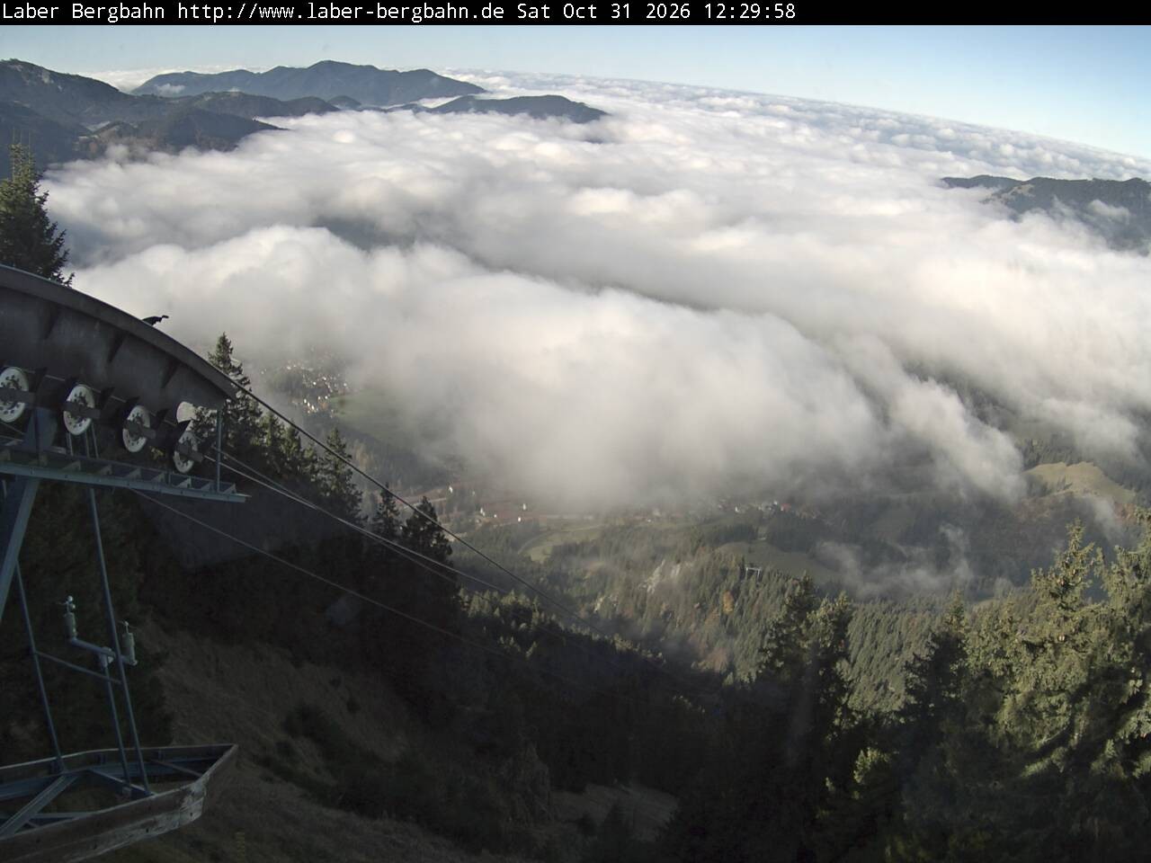 Archiv Foto Webcam Blick auf Oberammergau (Laber Bahn Bergstation)