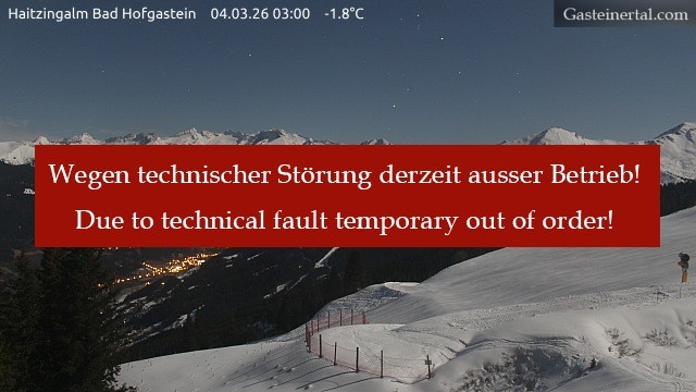 Archiv Foto Webcam Bad Hofgastein: Ausblick Haitzingalm
