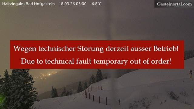 Archiv Foto Webcam Bad Hofgastein: Ausblick Haitzingalm