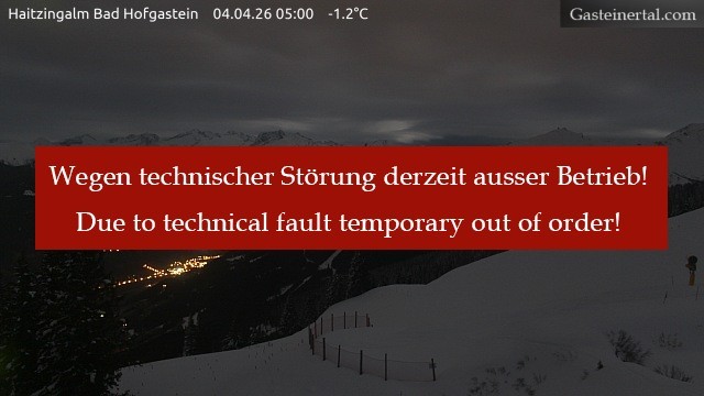 Archiv Foto Webcam Bad Hofgastein: Ausblick Haitzingalm