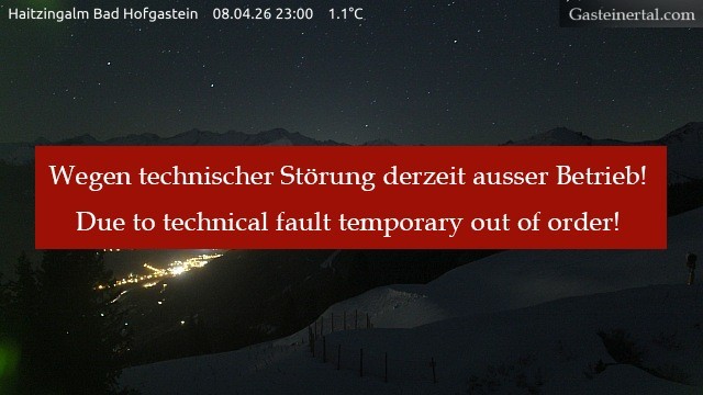 Archiv Foto Webcam Bad Hofgastein: Ausblick Haitzingalm